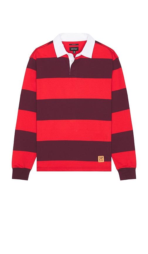 Brixton Union Heavy Weight Rugby Polo in Red by BRIXTON