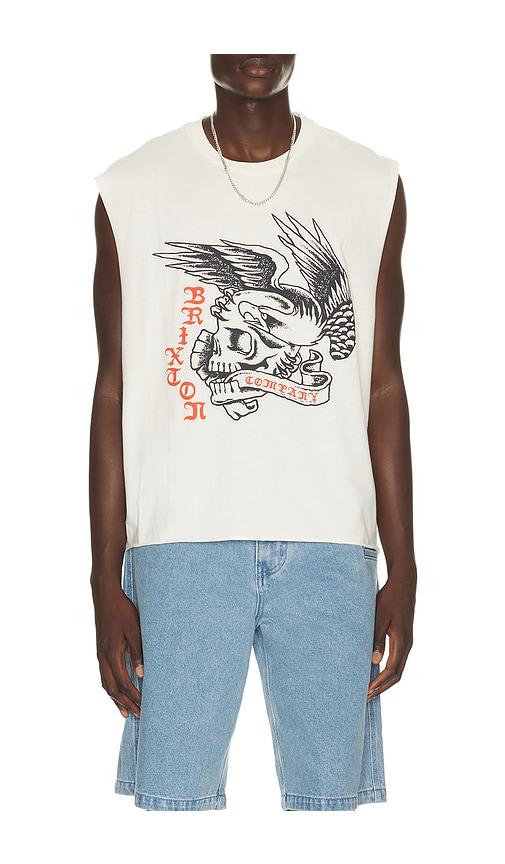 Brixton Wolcott Worn in Boxy Muscle Tank in Cream by BRIXTON