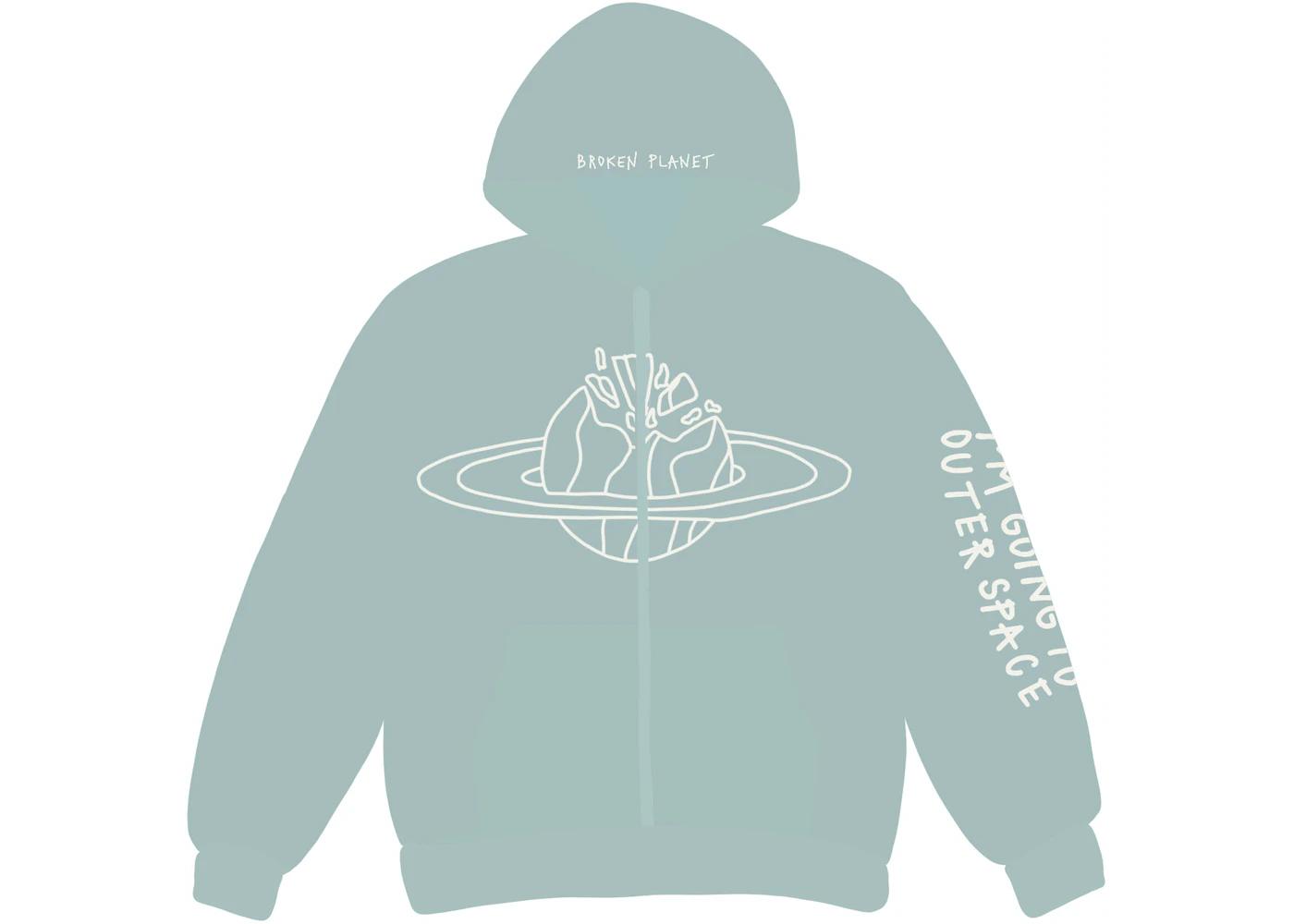Outer Space Zip Up Hoodie Arctic by BROKEN PLANET MARKET