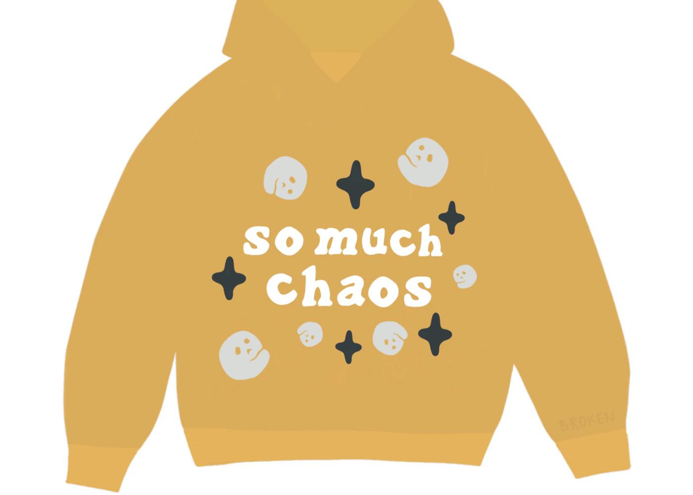 So Much Chaos Hoodie Mustard Yellow by BROKEN PLANET MARKET