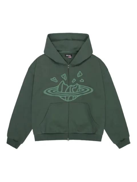 zip-up graphic hoodie by BROKEN PLANET