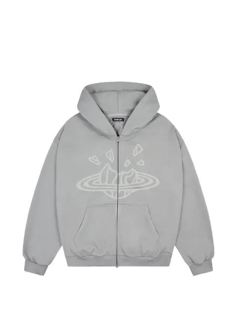zip-up long-sleeve hoodie by BROKEN PLANET