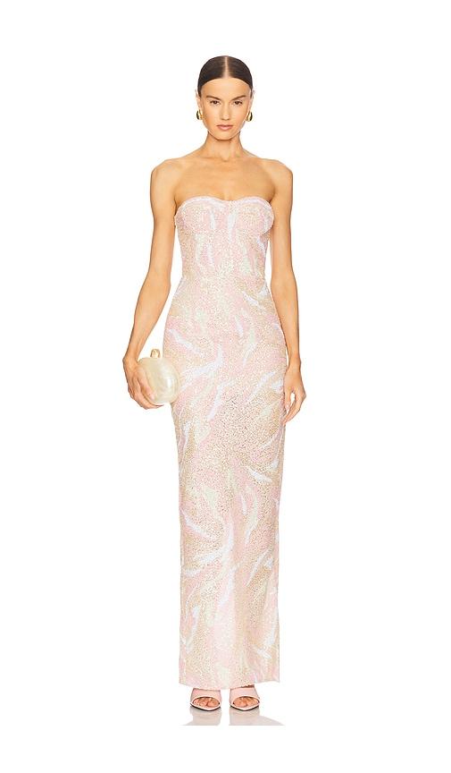 Bronx Banco Dahlia Strapless Maxi Dress in Blush Multi by BRONX BANCO