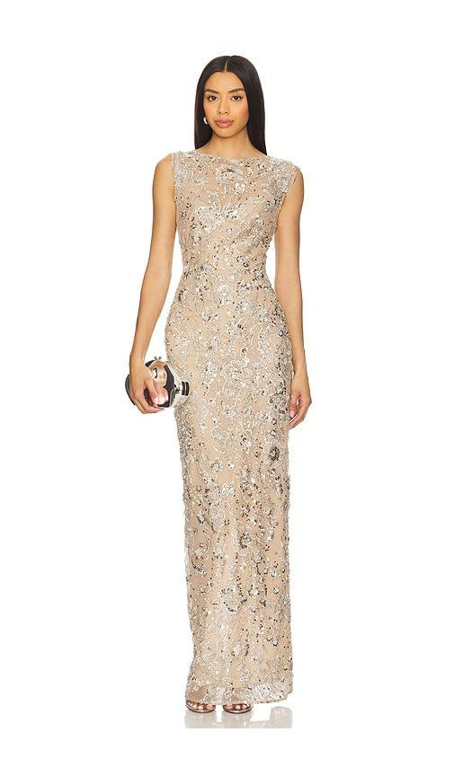 Bronx Banco Violet Maxi Dress in Metallic Silver by BRONX BANCO