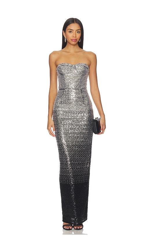 Bronx and Banco Dahlia Maxi Dress in Metallic Silver by BRONX&BANCO