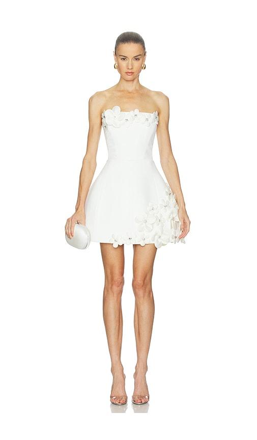 Bronx and Banco Estelle Floral Strapless Mini Dress in White by BRONX&BANCO