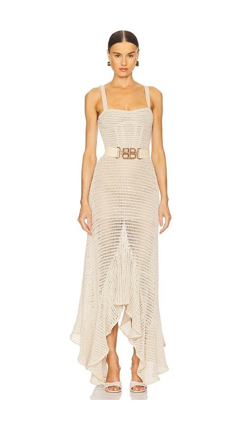 Bronx and Banco Herrera Desert Crochet Gown in Beige by BRONX&BANCO