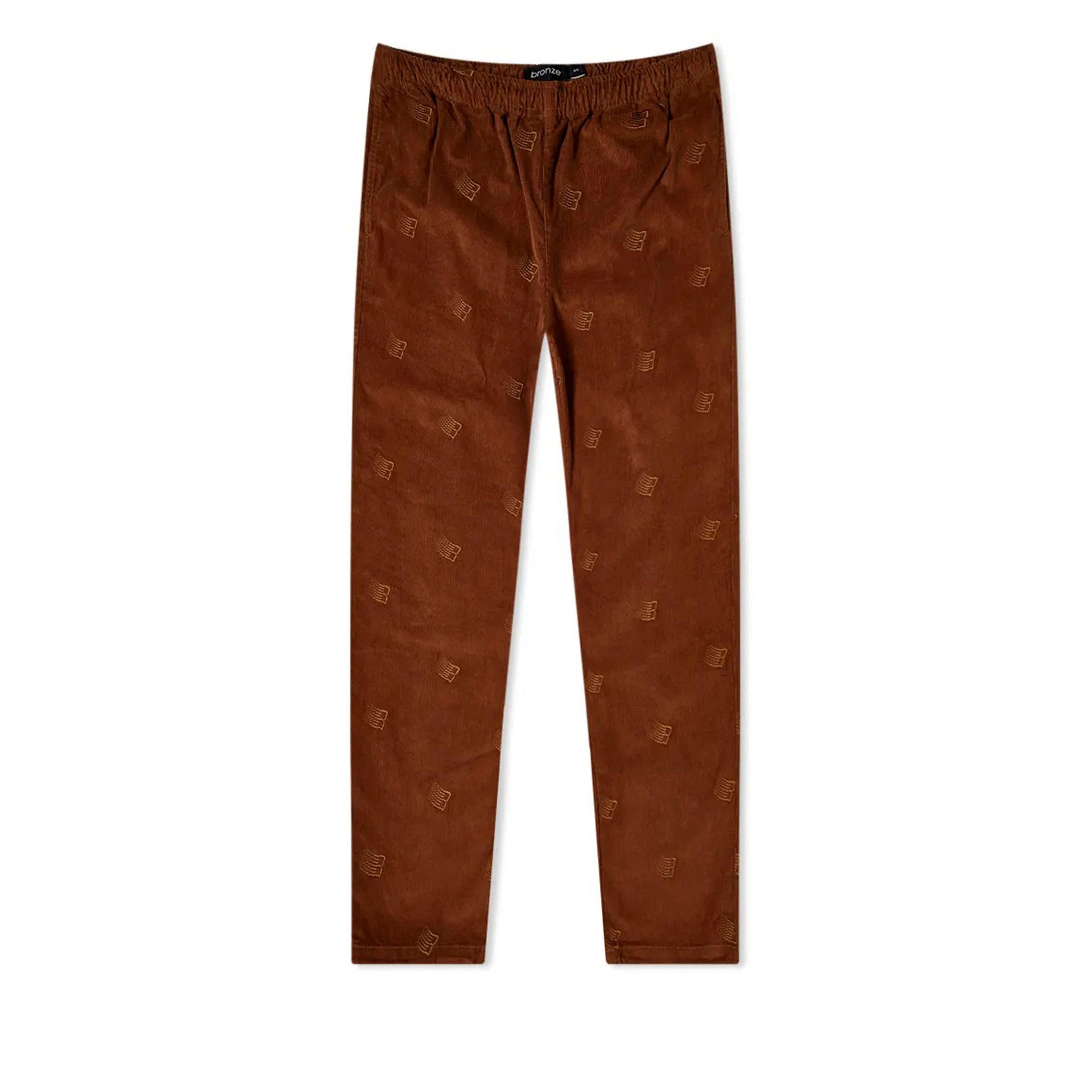 Bronze 56K Embroidered Corduroy Pants (Brown) by BRONZE 56K