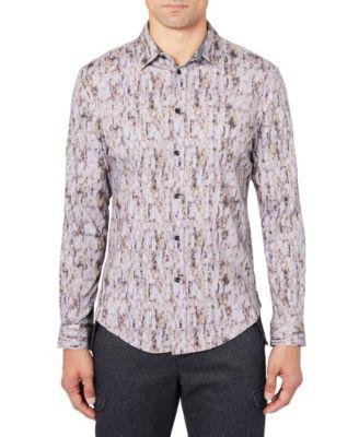 Men's Opal Liquid Knit Long Sleeve Button Up Shirt by BROOKLYN BRIGADE