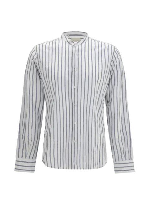 vertical-stripe band-collar shirt by BROOKSFIELD