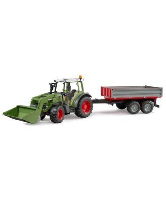 1/16 Fendt Vario MFD Tractor with Front Loader and Tipping Trailer - Ages 5-7 by BRUDER