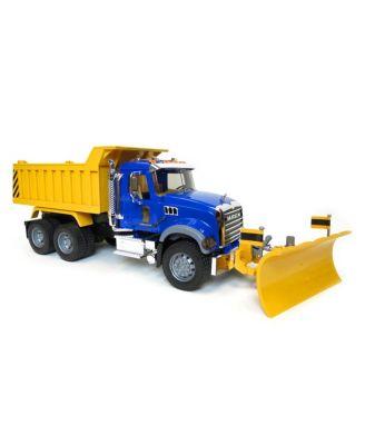 1/16th Mack Granite Dump Truck with Snow Plow and Flashing Lights 2-7 - Ages 5-7 by BRUDER