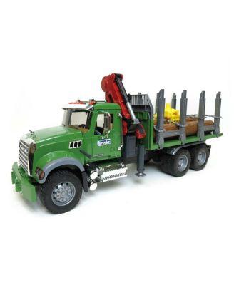 1/16th Mack Granite Log Truck with Knuckleboom Grapple Crane - Ages 5-7 by BRUDER