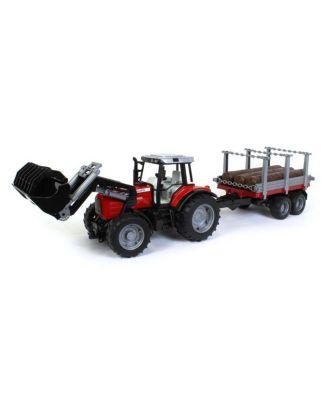 Toys Massey Ferguson Frontloader Tractor and Timber Trailer 5-7 - Ages 5-7 by BRUDER