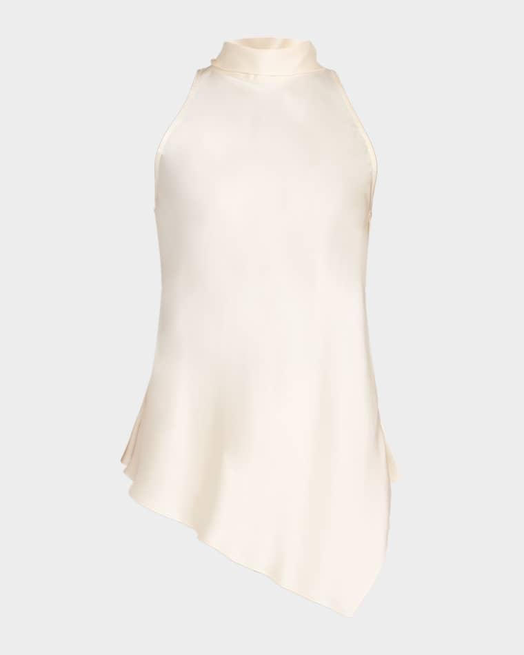 Asymmetric Sleeveless Silk Blouse by BRUNELLO CUCINELLI