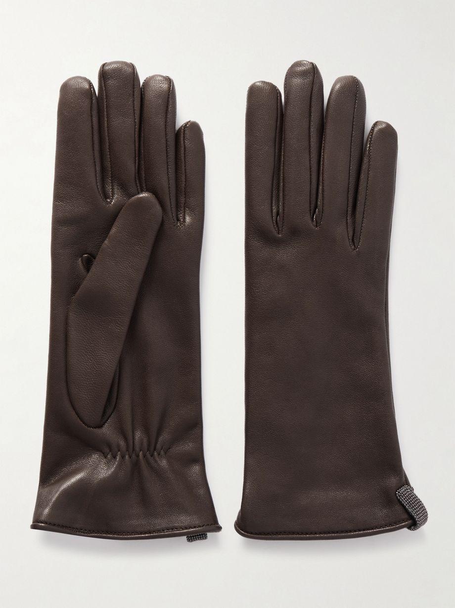 Bead-embellished leather gloves by BRUNELLO CUCINELLI