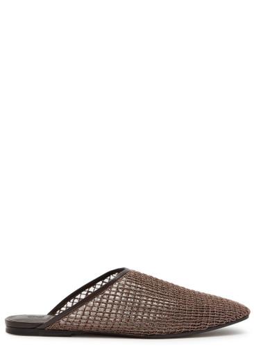 Bead-embellished leather mules by BRUNELLO CUCINELLI