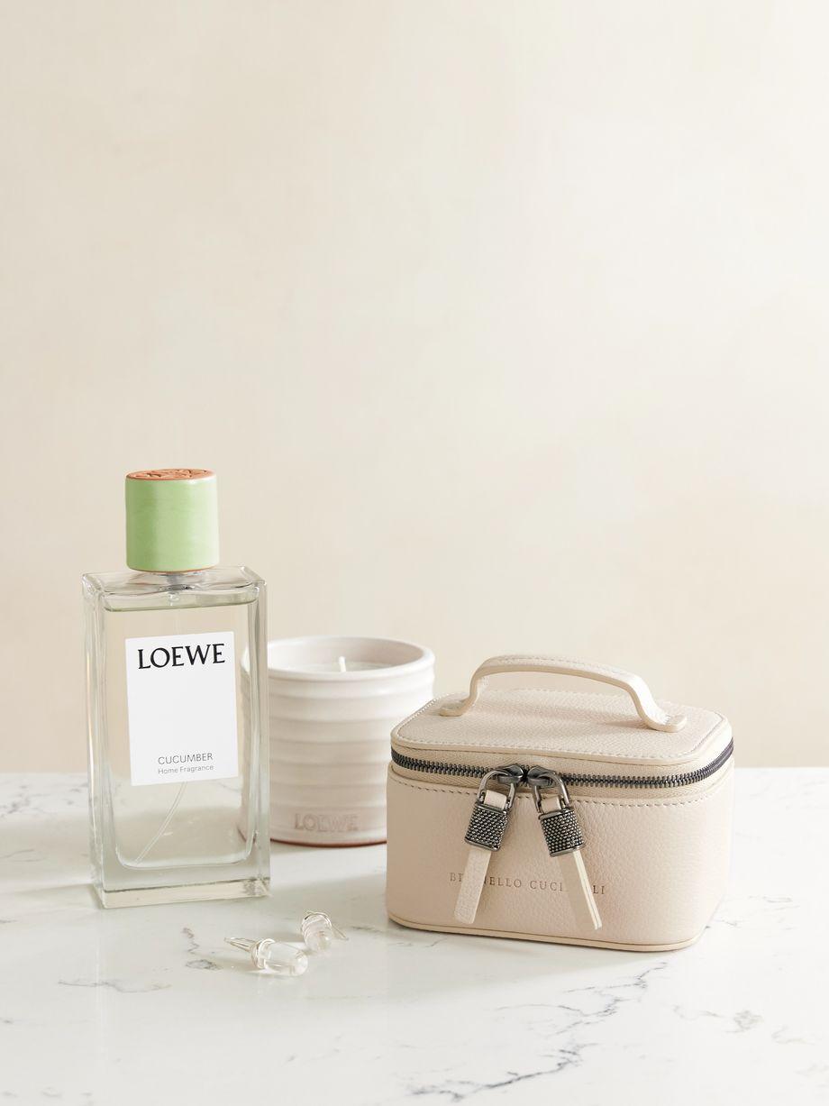 Bead-embellished textured-leather cosmetics case by BRUNELLO CUCINELLI