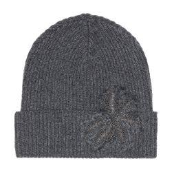 Beanie with Precious Flower Crest by BRUNELLO CUCINELLI