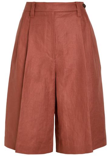 Bermuda pleated linen shorts by BRUNELLO CUCINELLI