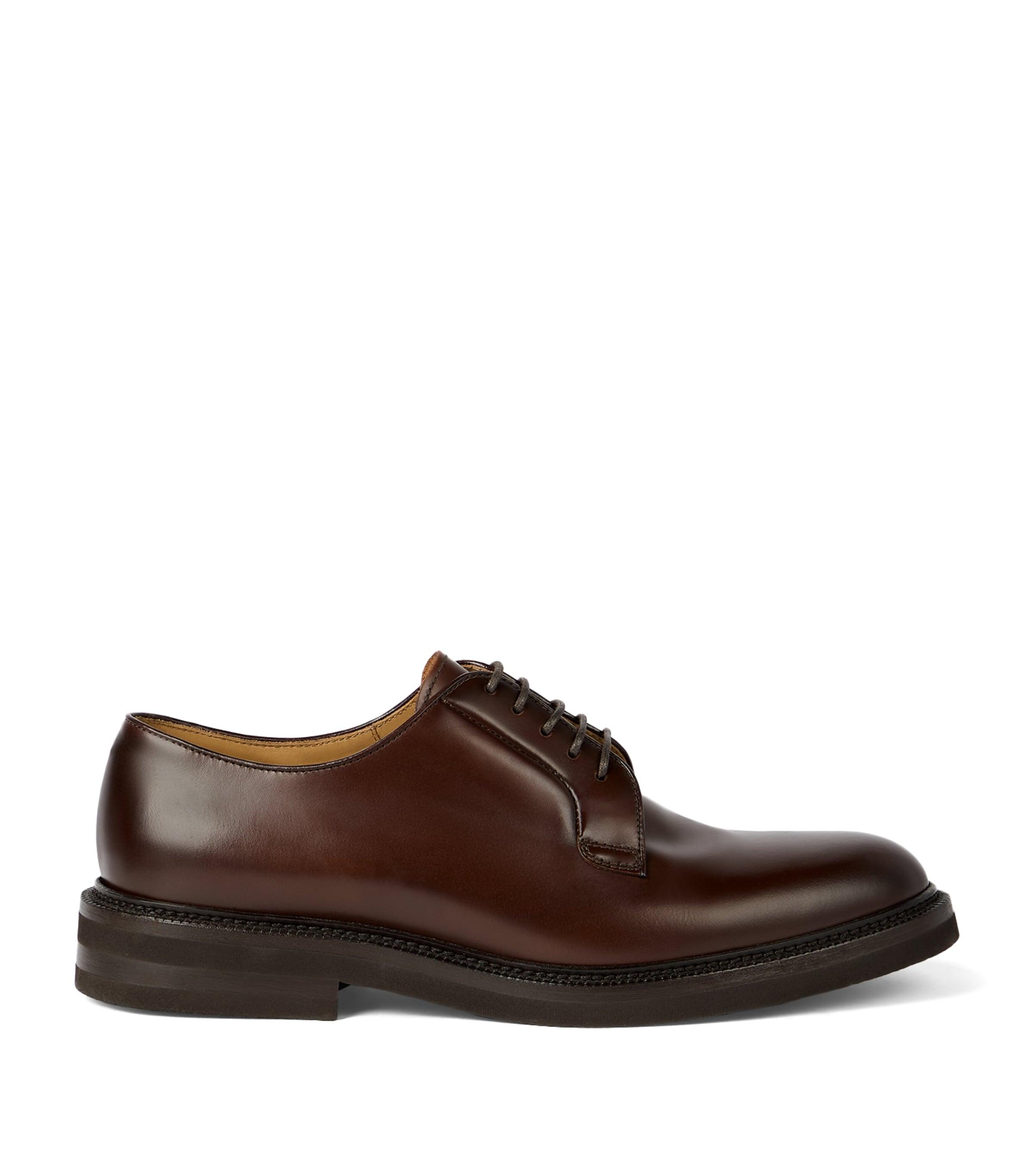 Brunello Cucinelli Aged Calfskin Derby Shoes by BRUNELLO CUCINELLI