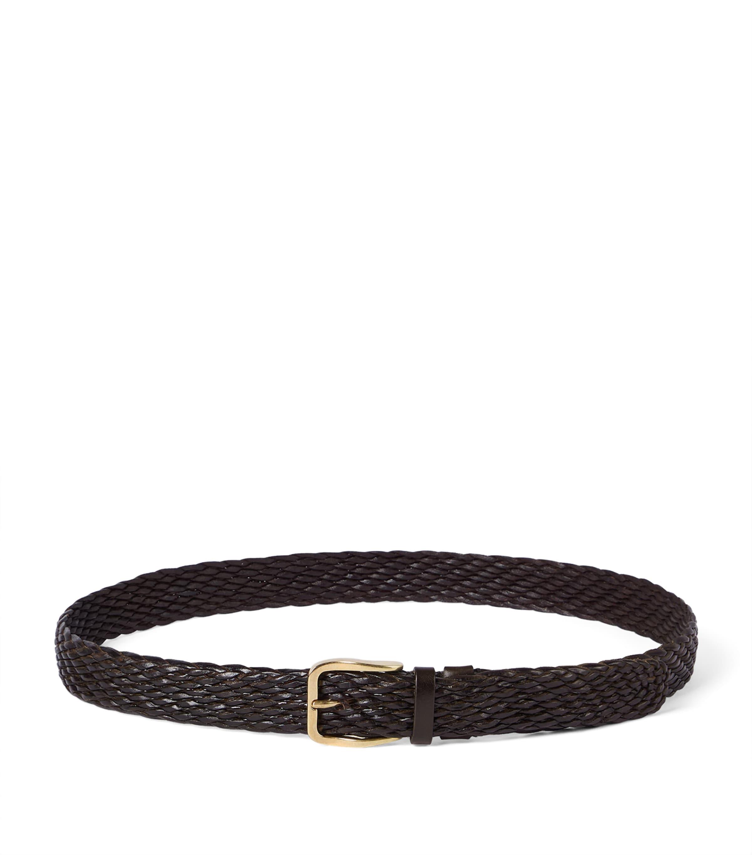Brunello Cucinelli Calfskin Woven Belt by BRUNELLO CUCINELLI