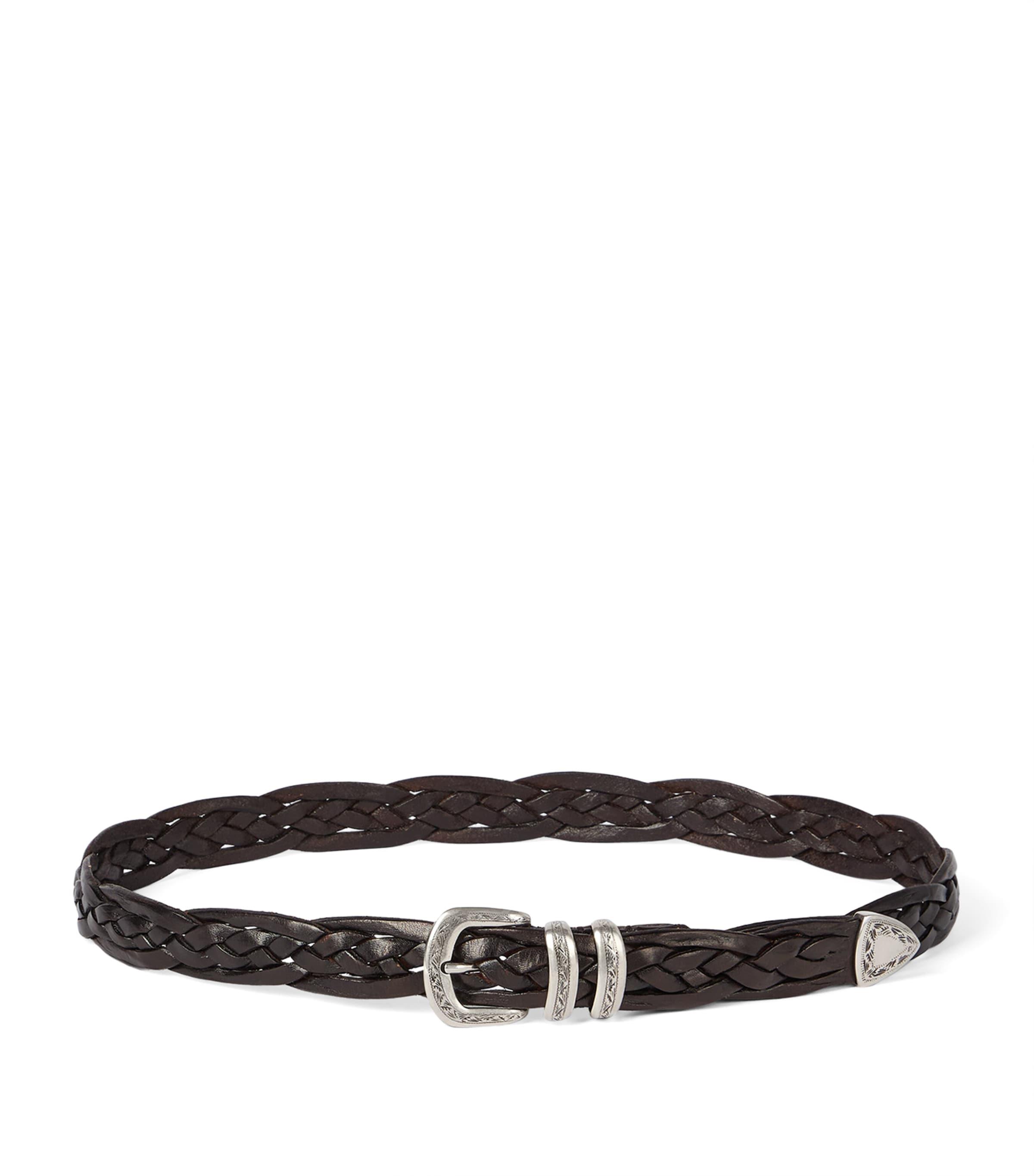 Brunello Cucinelli Calfskin Woven Belt by BRUNELLO CUCINELLI