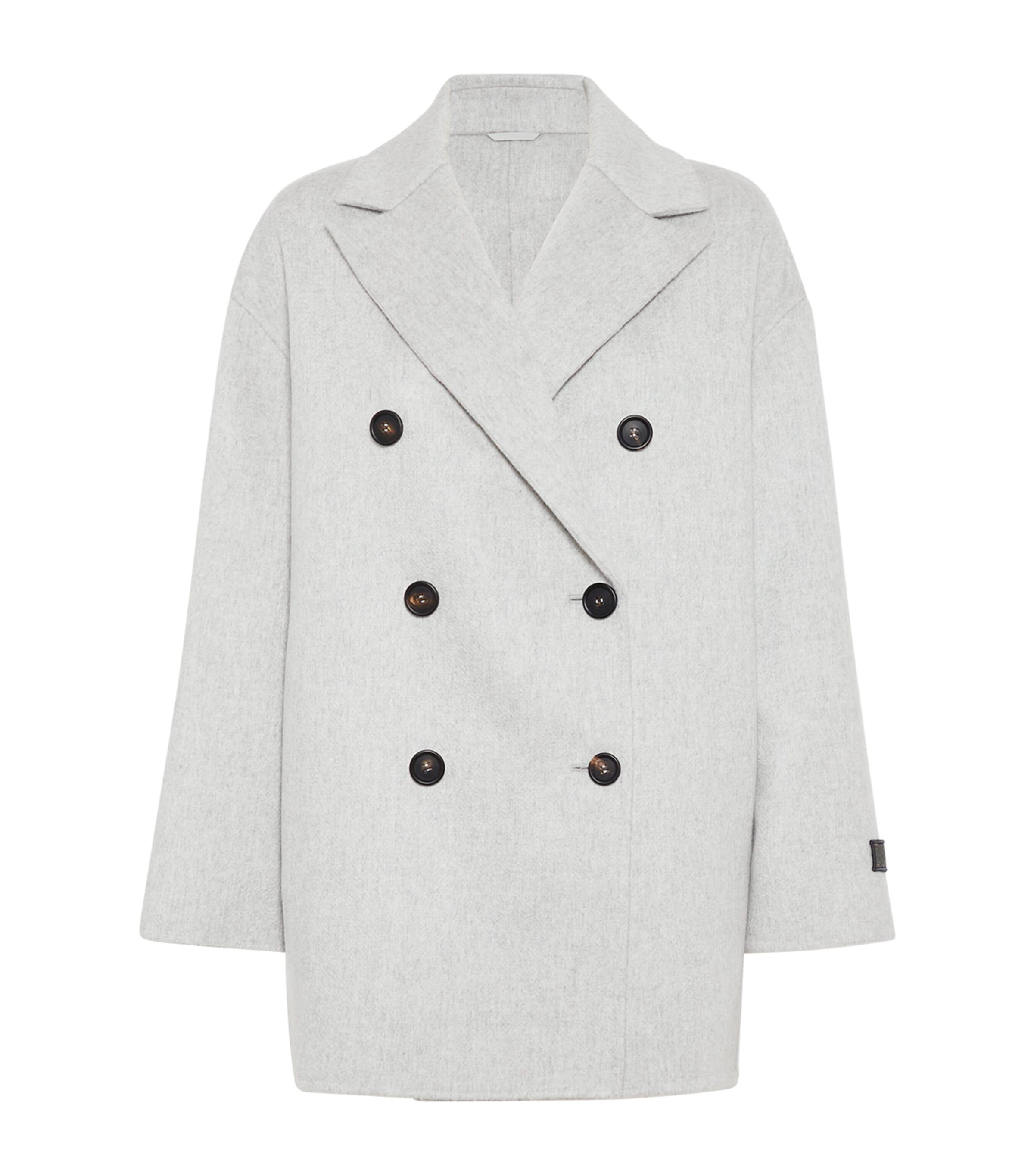 Brunello Cucinelli Cashmere Double-Breasted Peacoat by BRUNELLO CUCINELLI