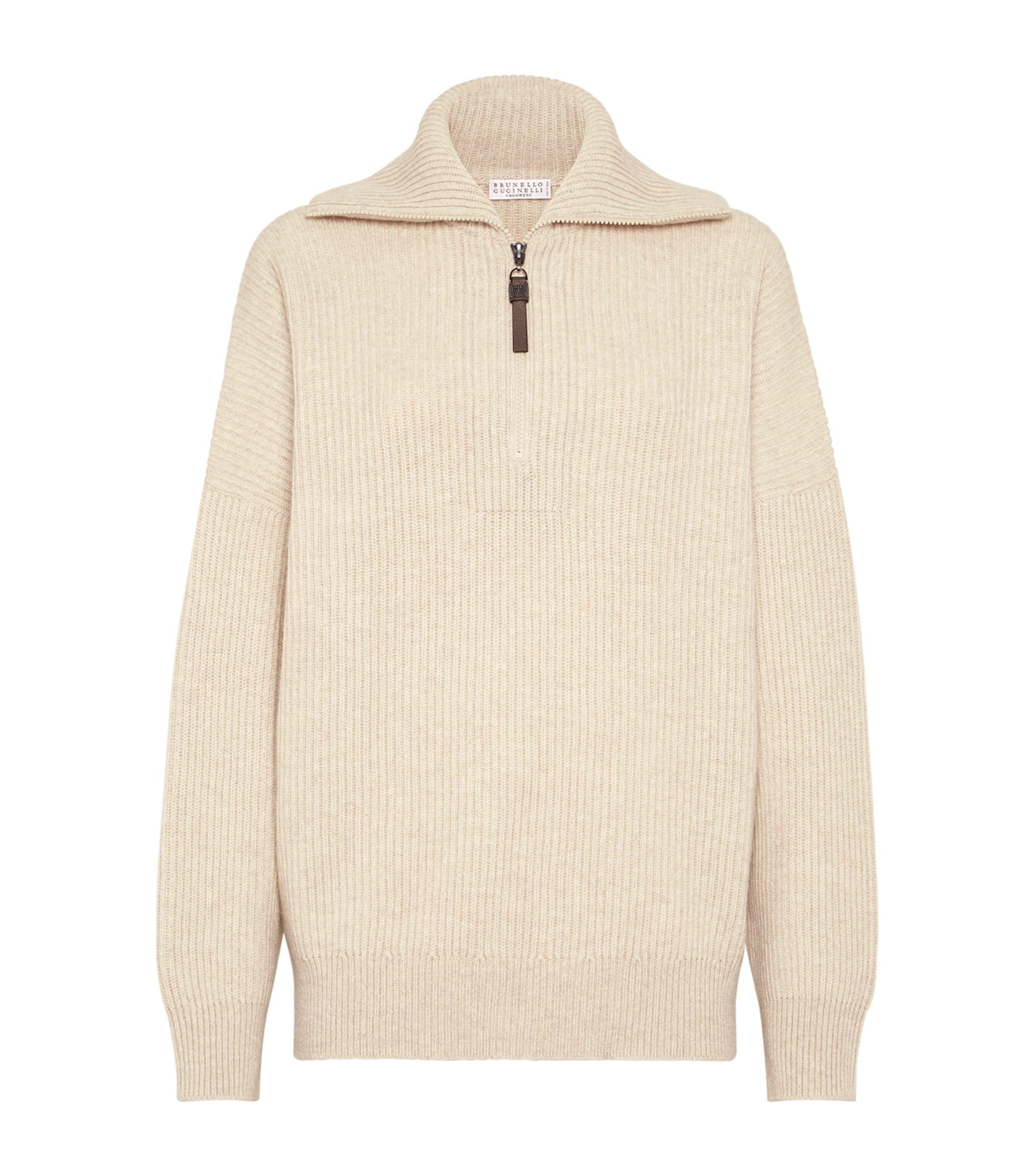 Brunello Cucinelli Cashmere Quarter-Zip Sweater by BRUNELLO CUCINELLI Brunello Cucinelli Cashmere Quarter-Zip Sweater by BRUNELLO CUCINELLI