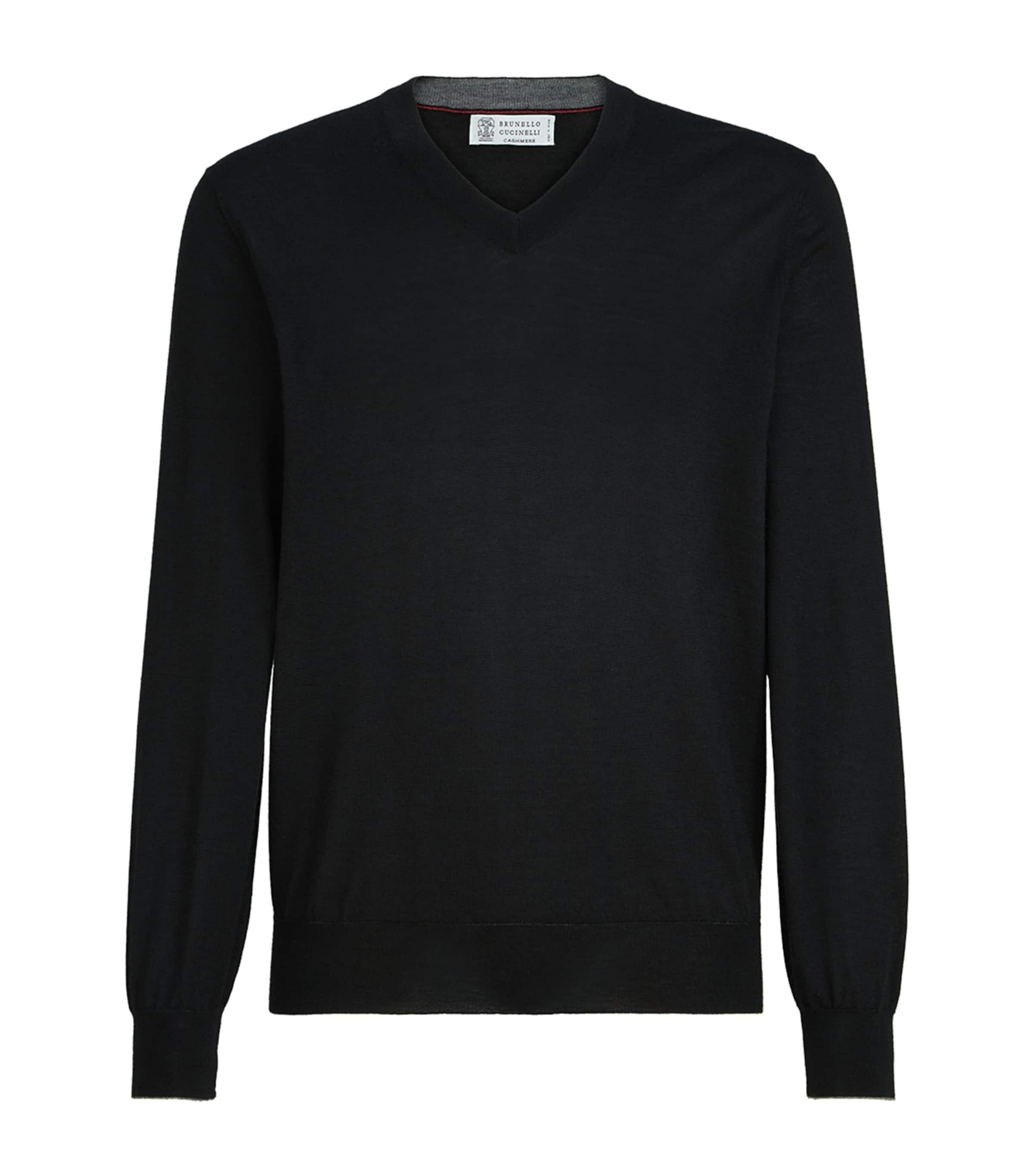 Brunello Cucinelli Cashmere-Silk V-Neck Sweater by BRUNELLO CUCINELLI