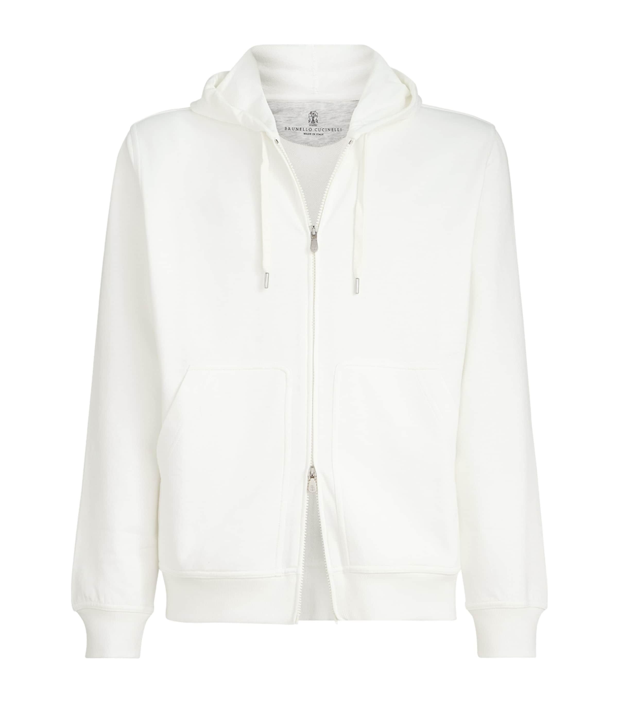 Brunello Cucinelli Cotton-Blend Zip-Up Hoodie by BRUNELLO CUCINELLI