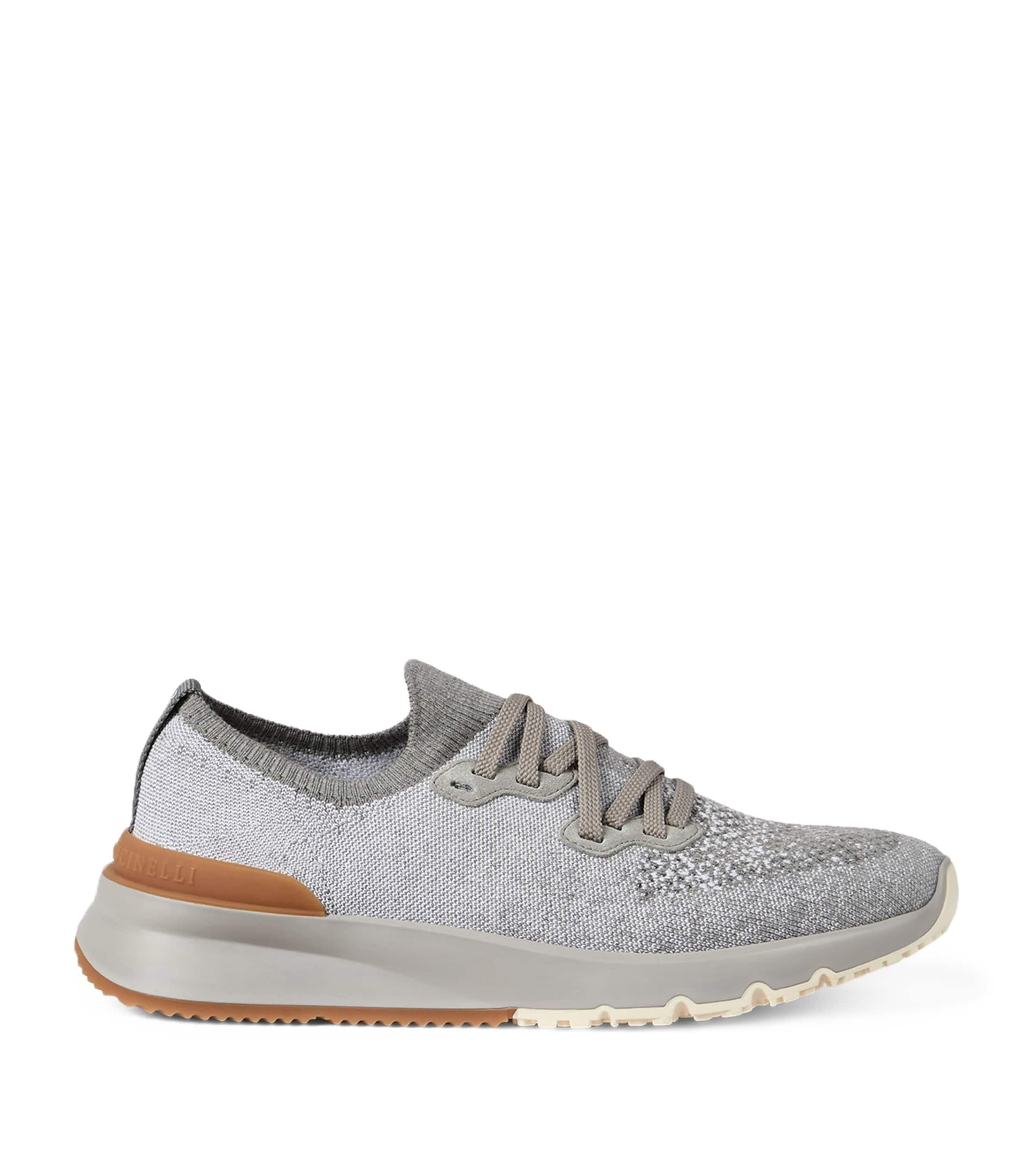 Brunello Cucinelli Cotton Chiné Knitted Sneakers by BRUNELLO CUCINELLI
