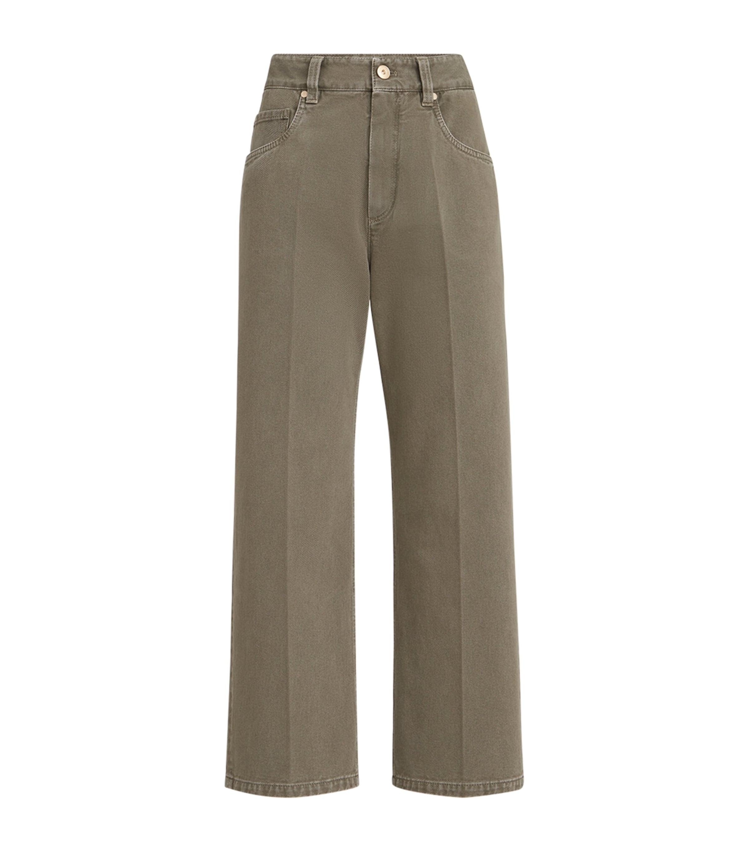 Brunello Cucinelli Cotton Denim Garment-Dyed Trousers by BRUNELLO CUCINELLI