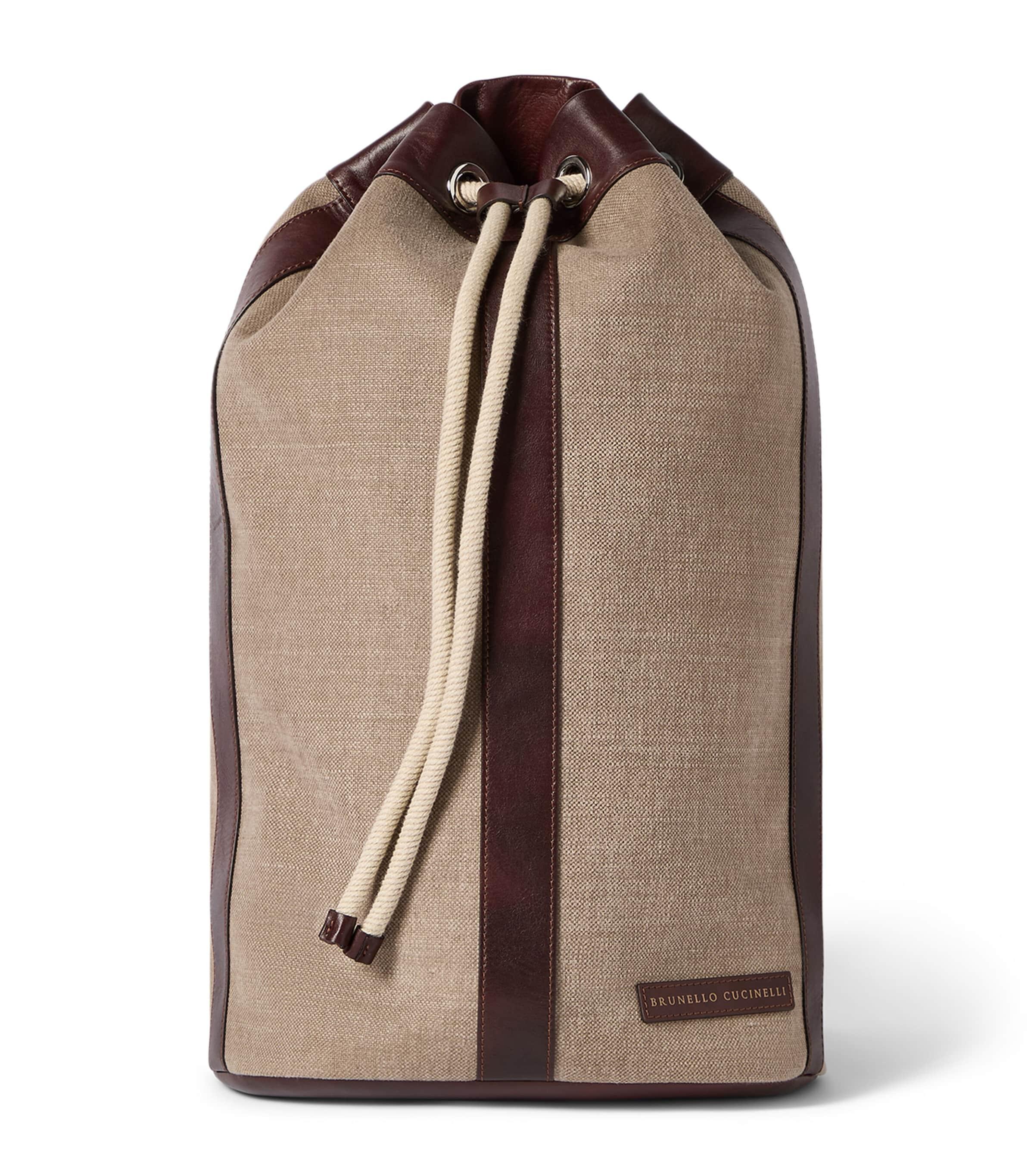 Brunello Cucinelli Cotton-Linen Leisure Backpack by BRUNELLO CUCINELLI