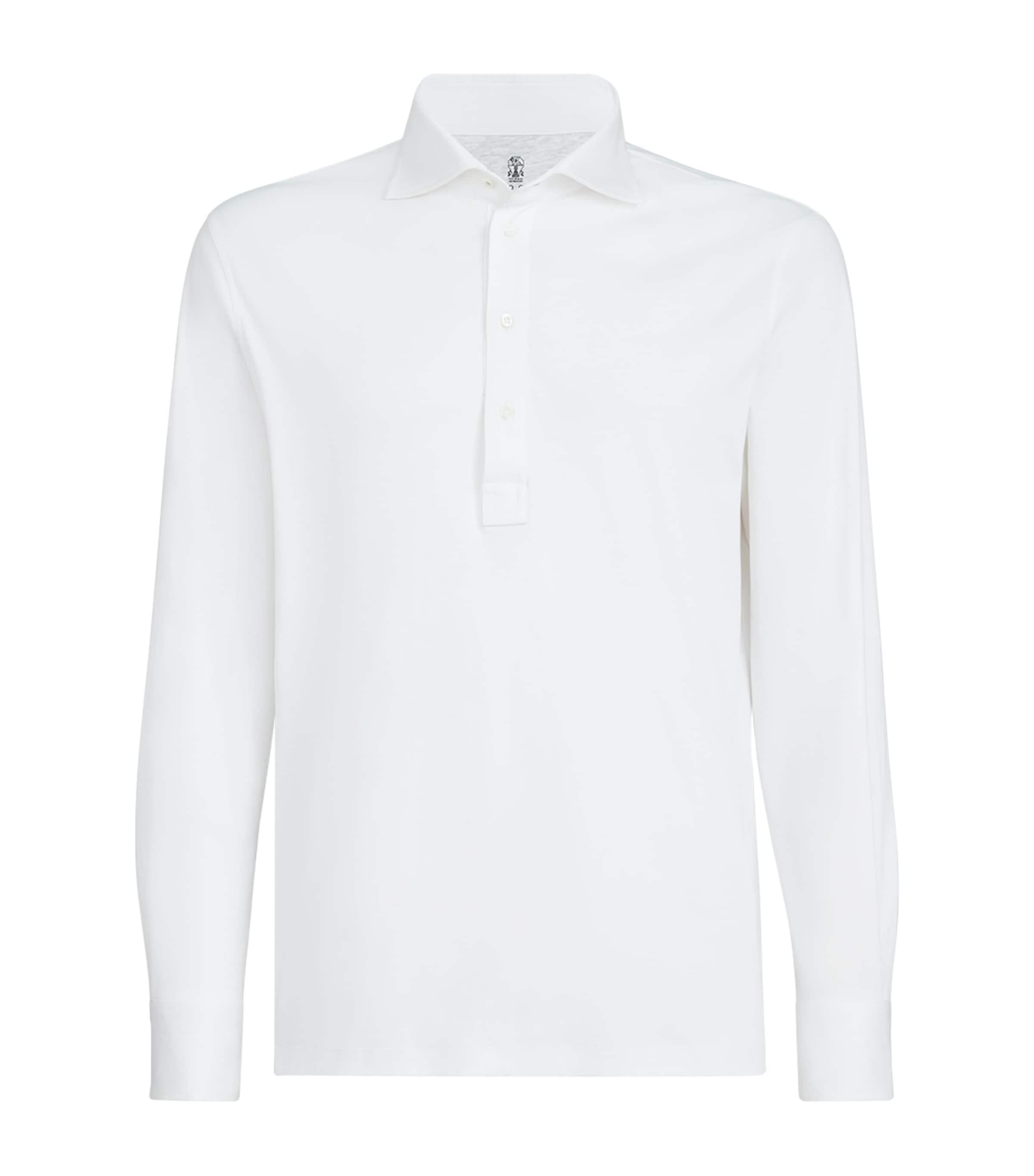 Brunello Cucinelli Cotton Long-Sleeve Polo Shirt by BRUNELLO CUCINELLI