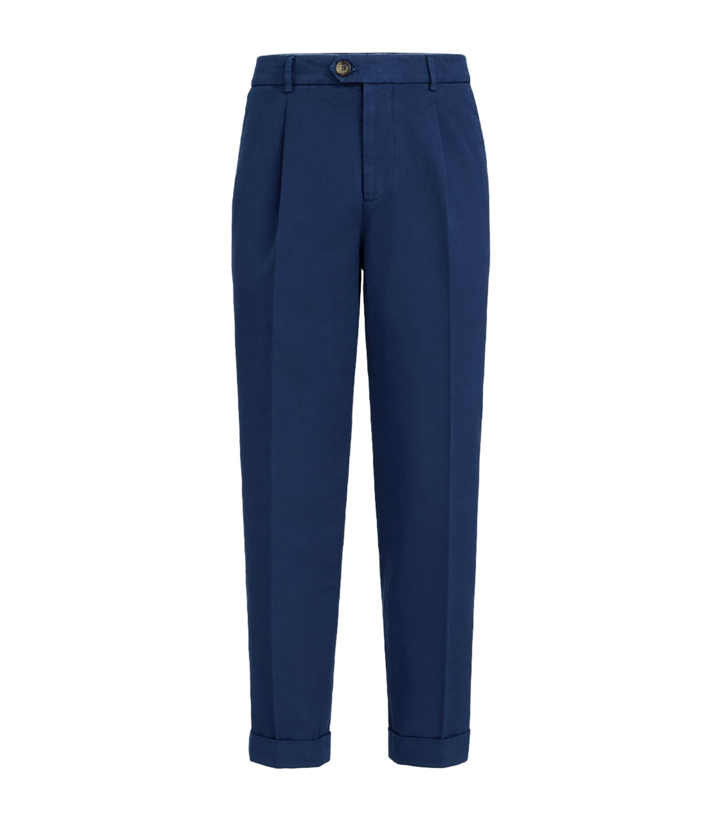 Brunello Cucinelli Cotton Pleated Trousers by BRUNELLO CUCINELLI