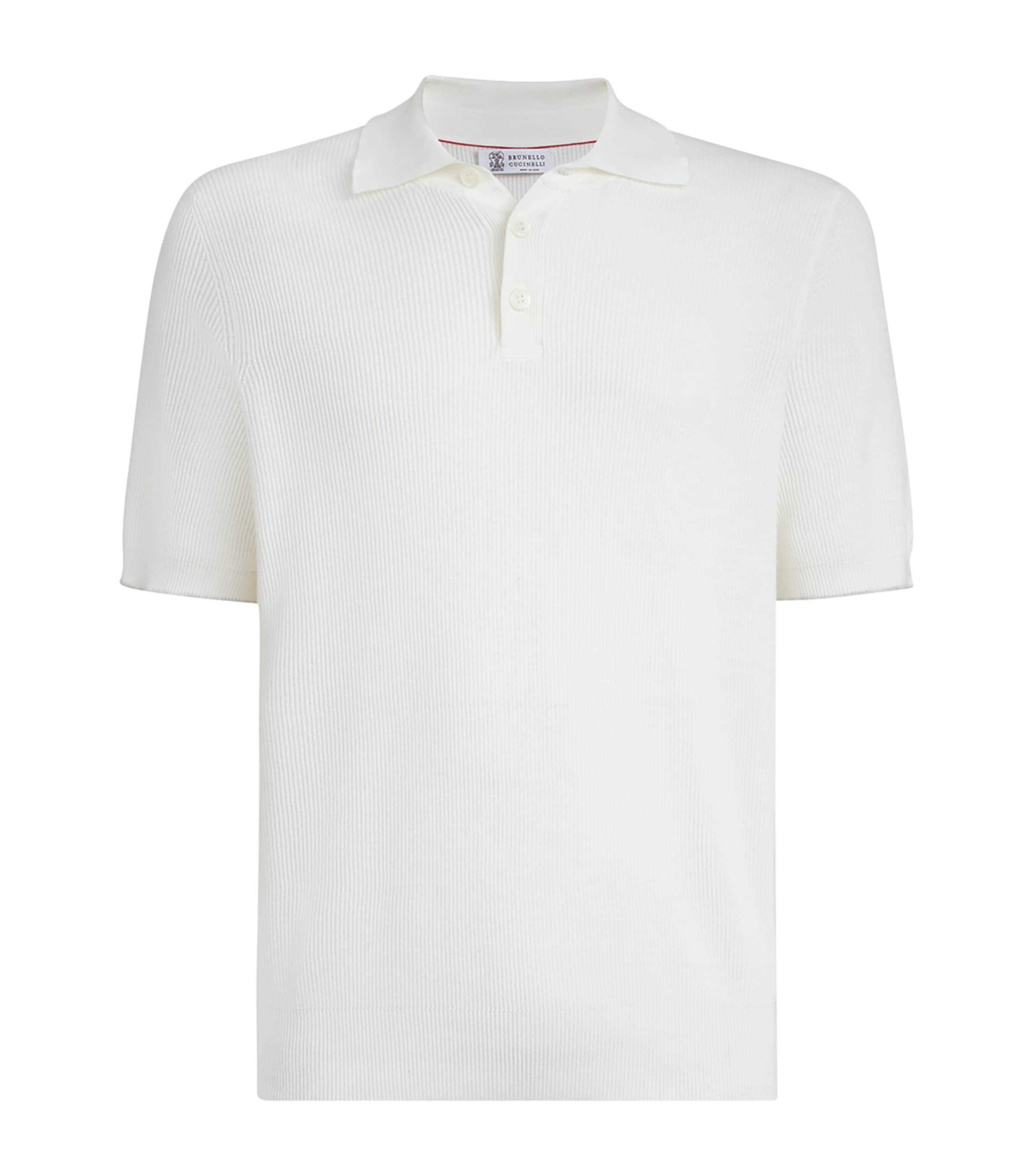 Brunello Cucinelli Cotton Rib-Knit Polo Shirt by BRUNELLO CUCINELLI