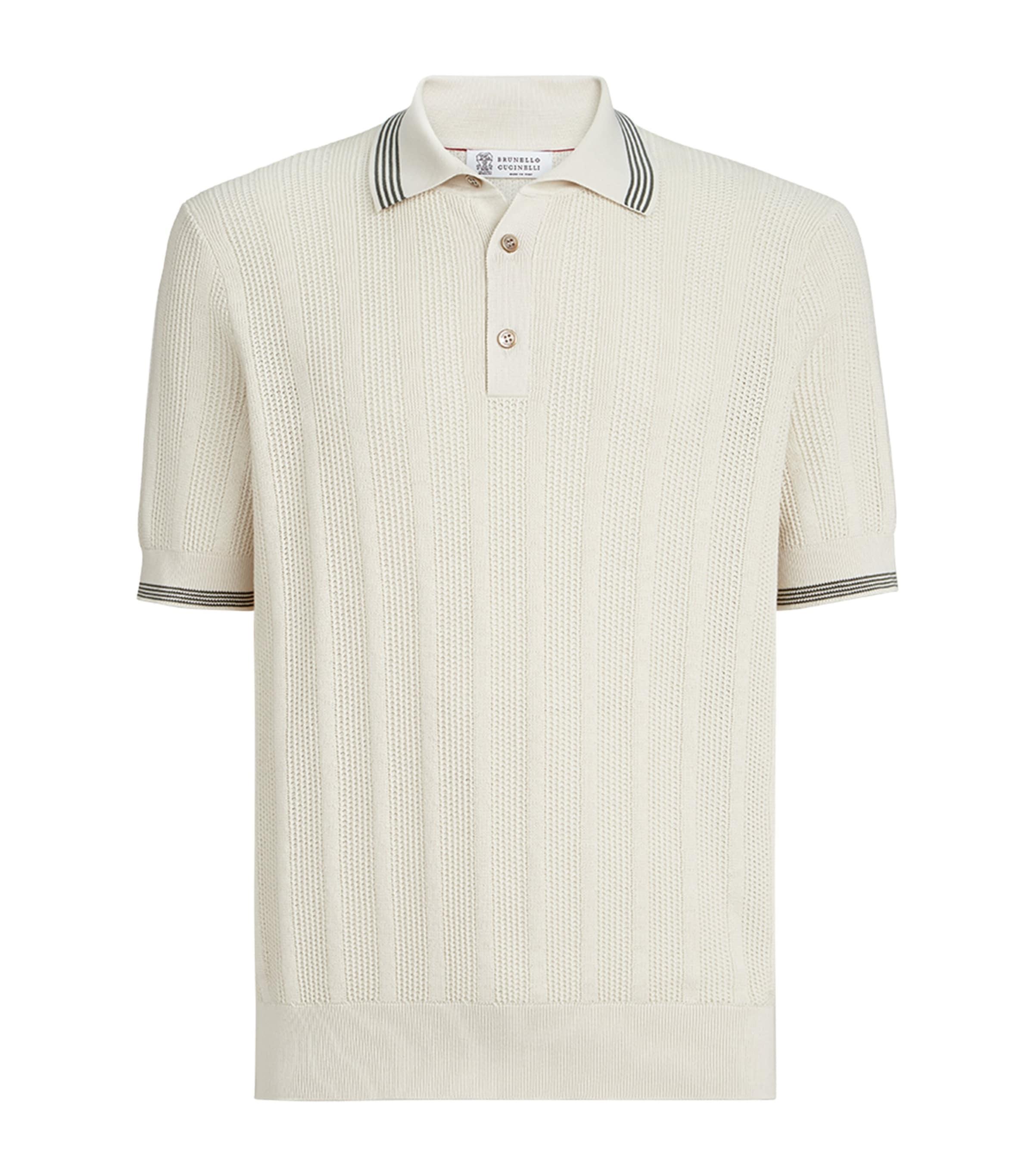 Brunello Cucinelli Cotton Rib-Knit Polo Shirt by BRUNELLO CUCINELLI
