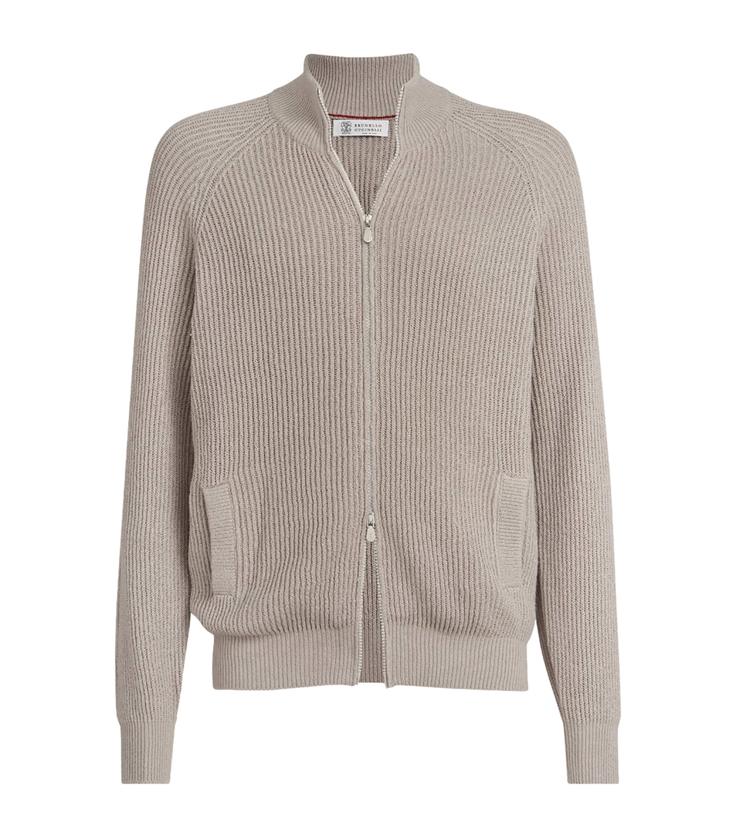Brunello Cucinelli Cotton Ribbed Cardigan by BRUNELLO CUCINELLI