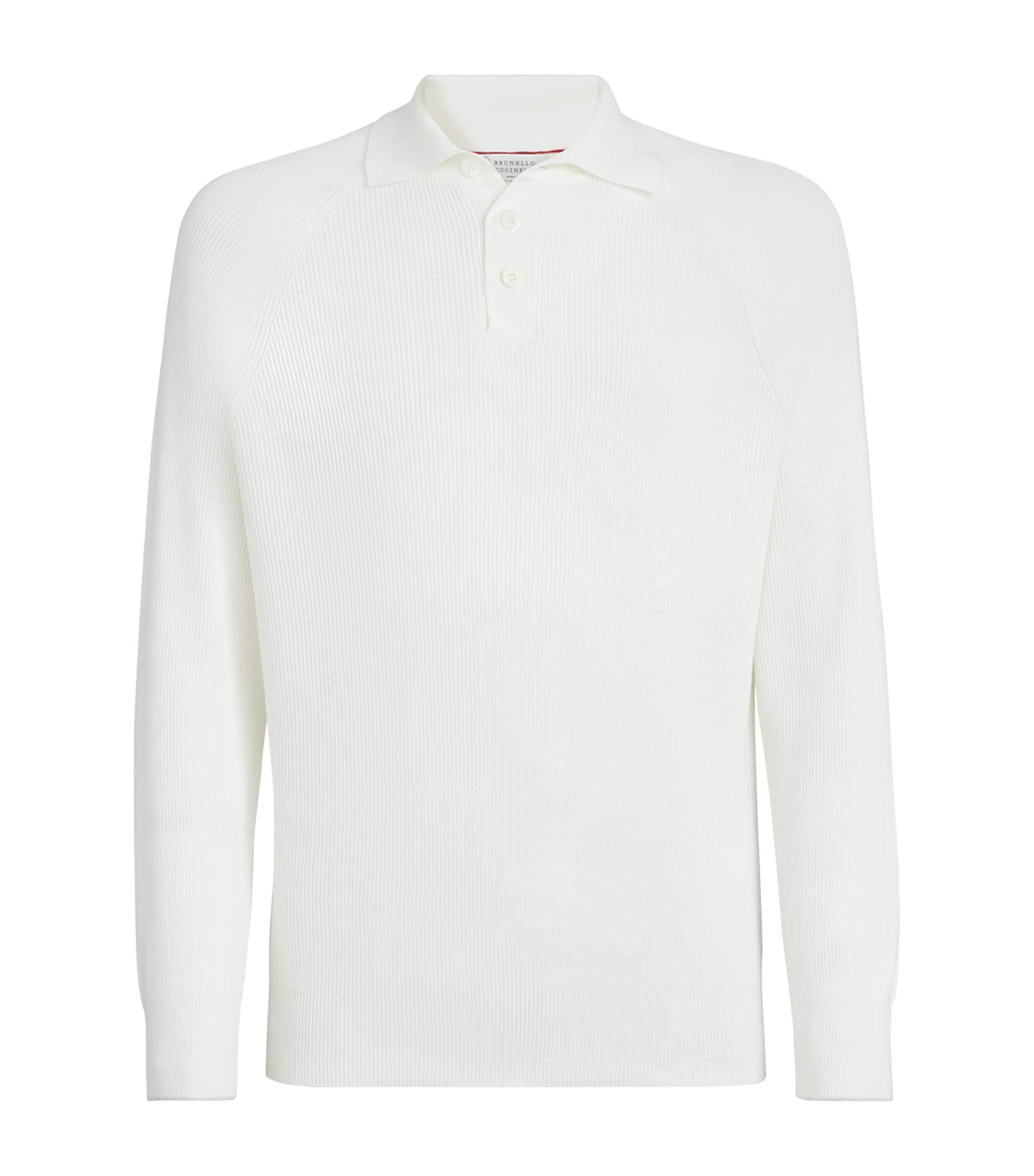 Brunello Cucinelli Cotton Ribbed Polo Sweater by BRUNELLO CUCINELLI