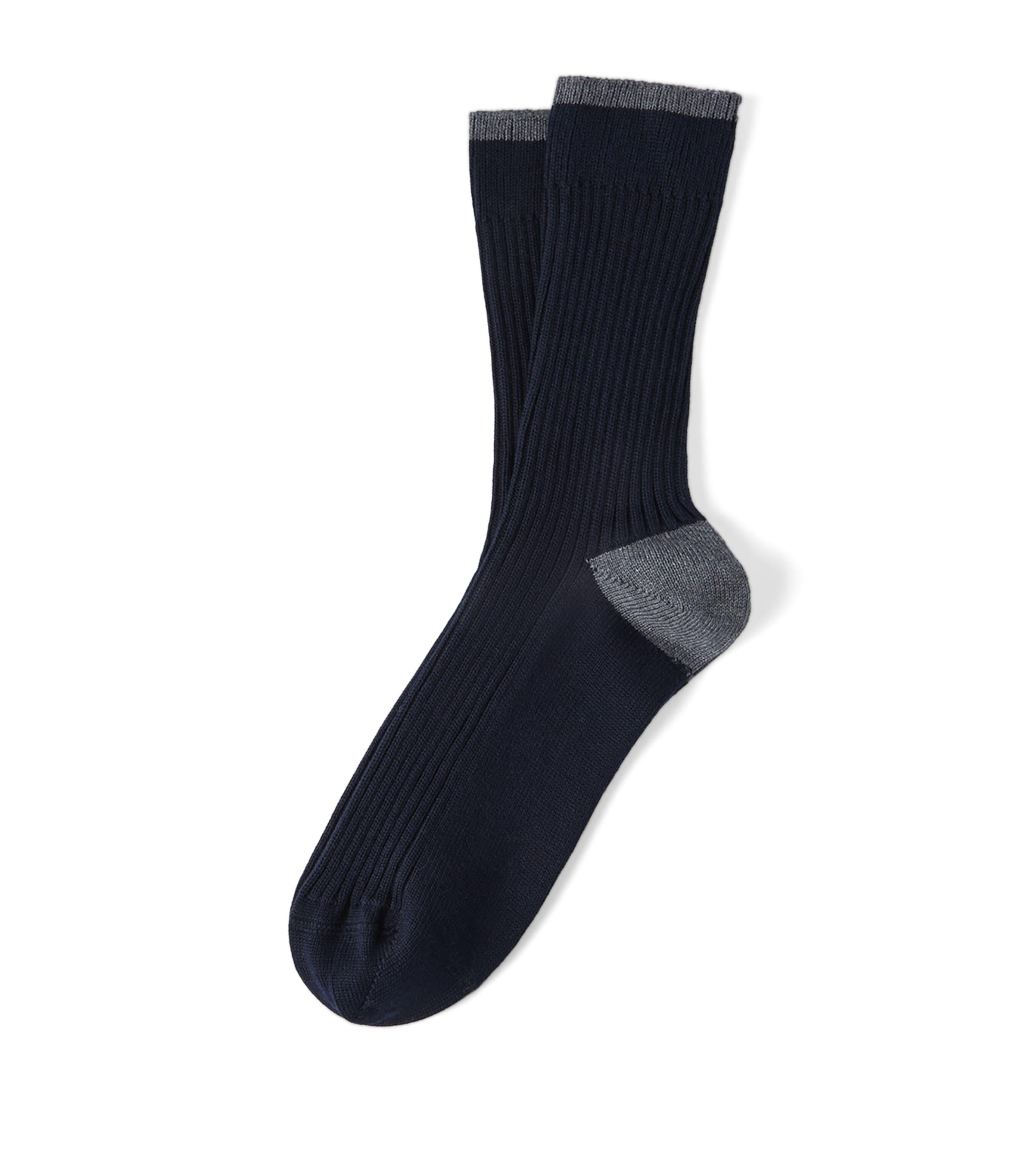 Brunello Cucinelli Cotton Ribbed Socks by BRUNELLO CUCINELLI