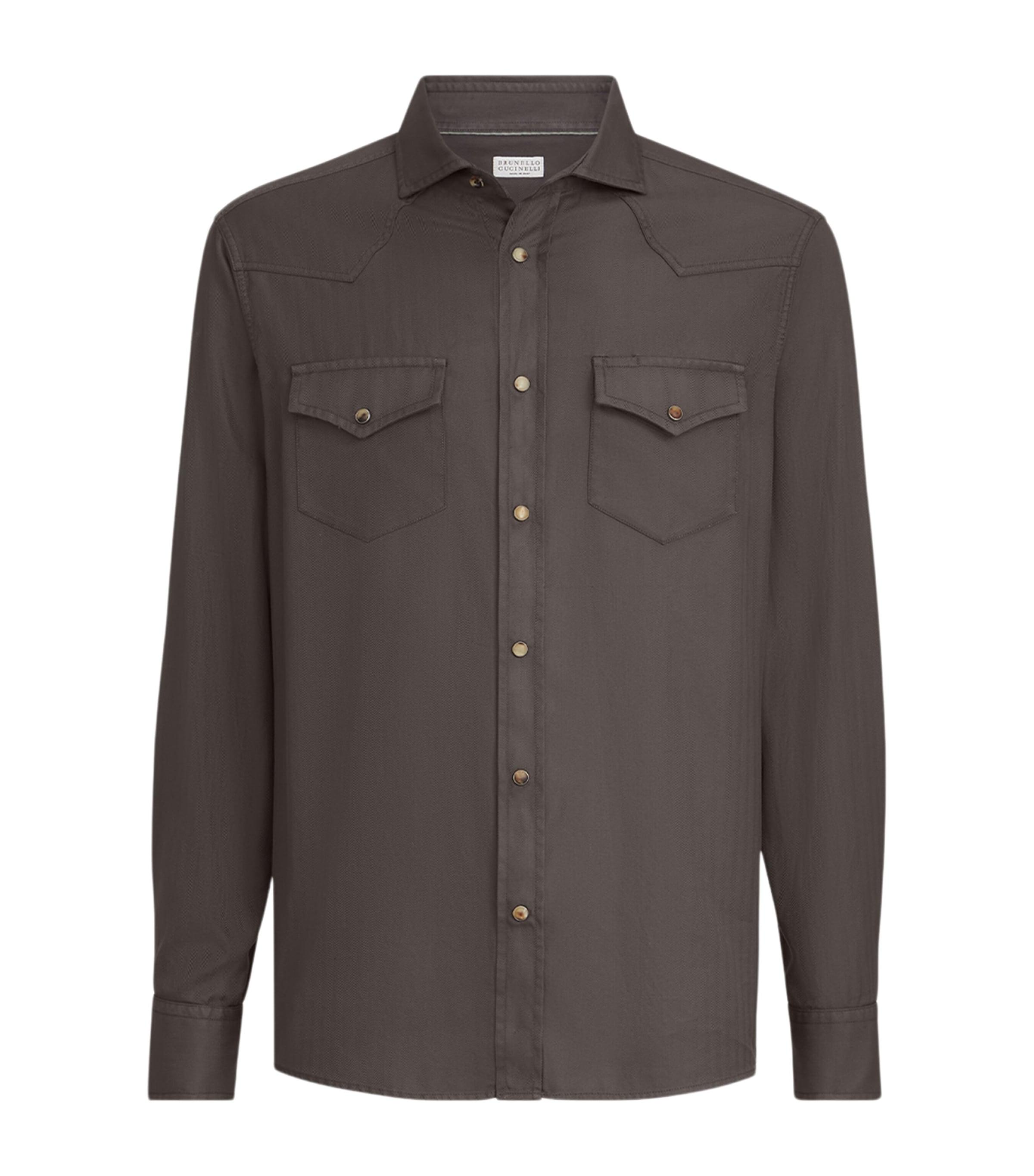 Brunello Cucinelli Cotton Western Shirt by BRUNELLO CUCINELLI