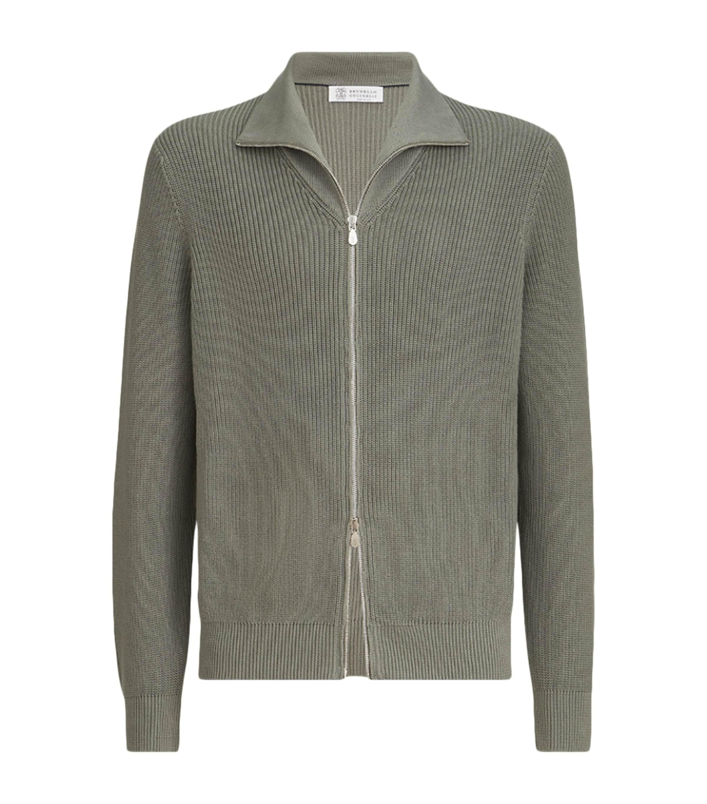 Brunello Cucinelli Cotton Zip-Up Cardigan by BRUNELLO CUCINELLI
