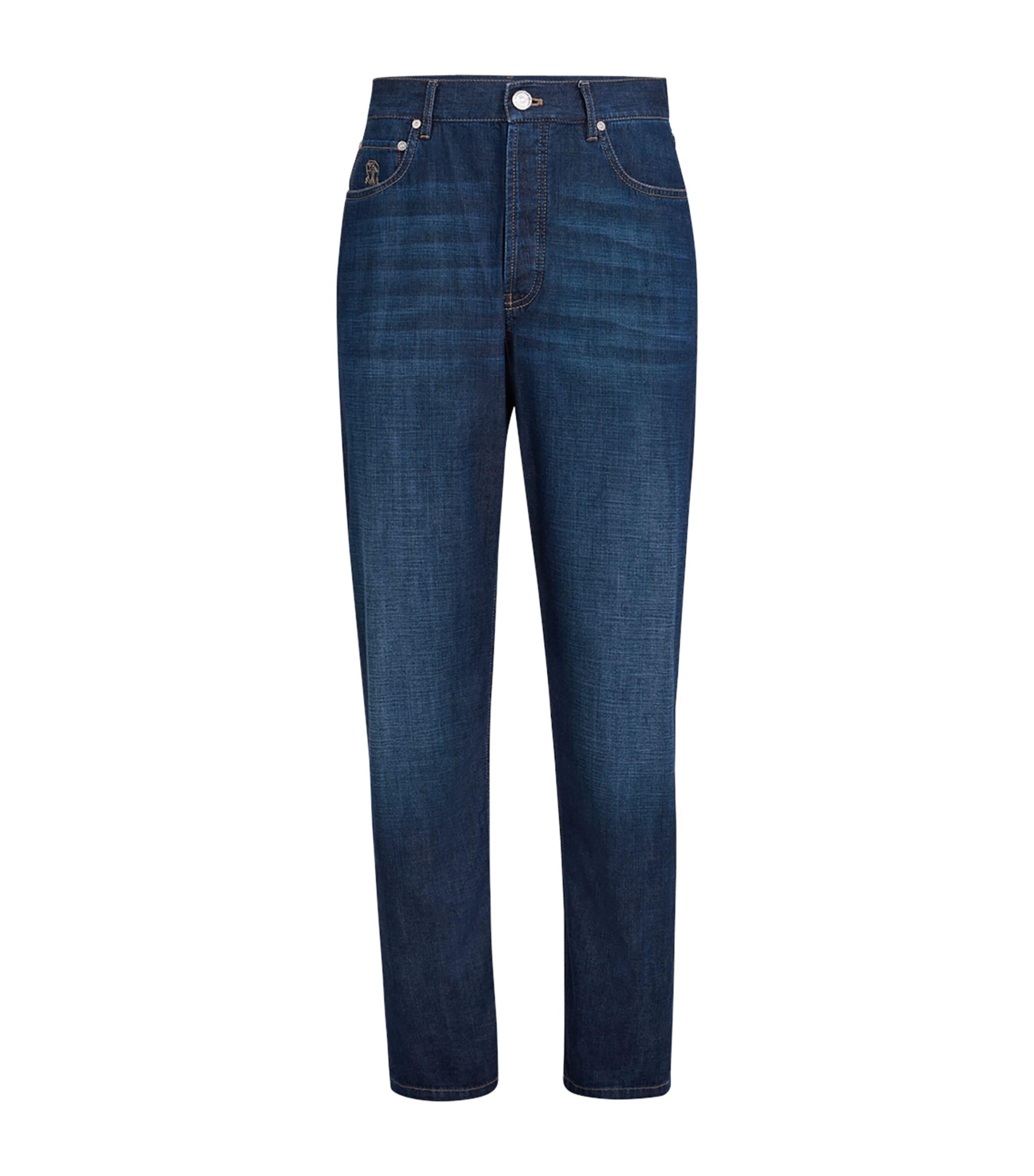 Brunello Cucinelli Crest-Detail Straight Jeans by BRUNELLO CUCINELLI