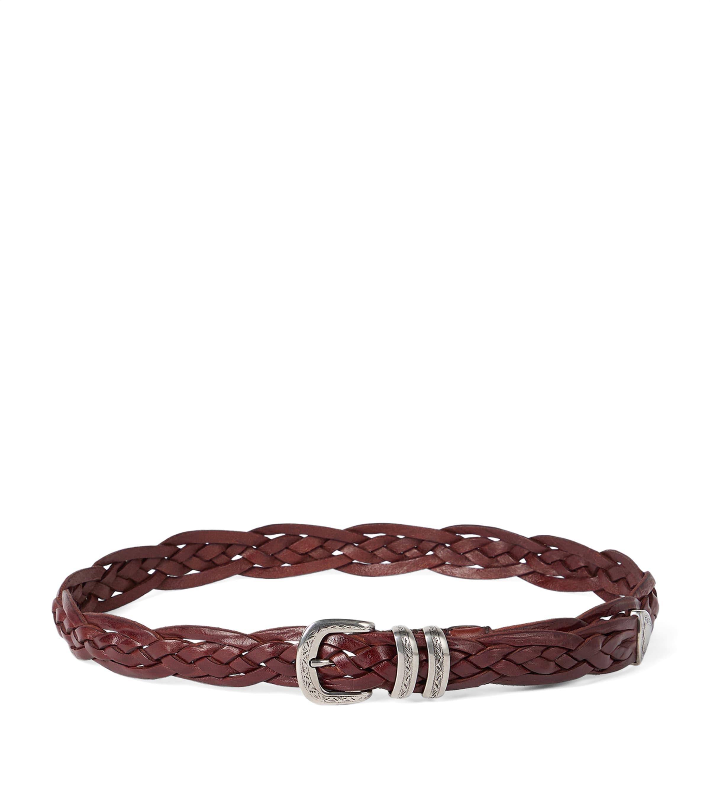 Brunello Cucinelli Leather Woven Belt by BRUNELLO CUCINELLI
