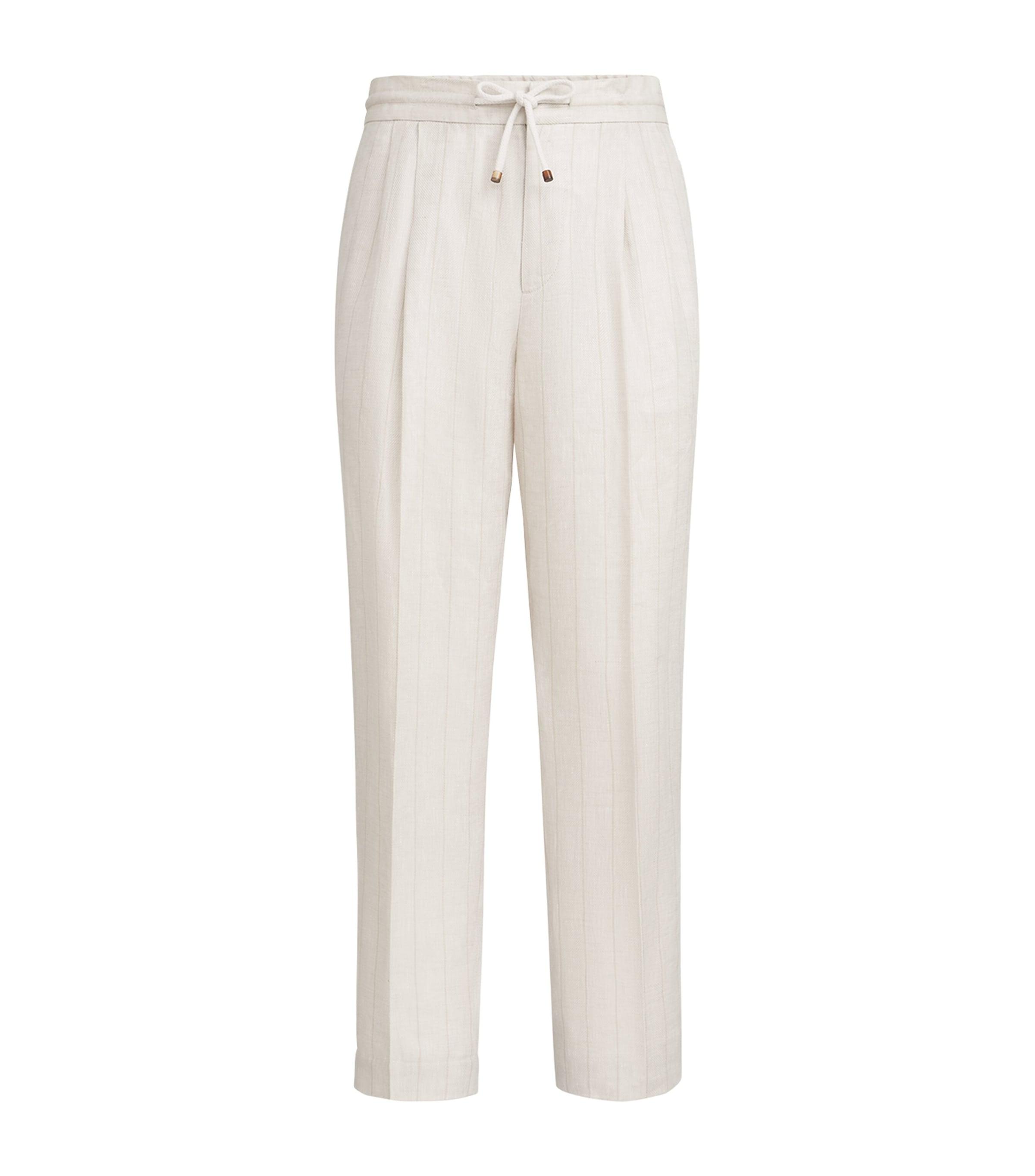 Brunello Cucinelli Linen Drawstring Trousers by BRUNELLO CUCINELLI