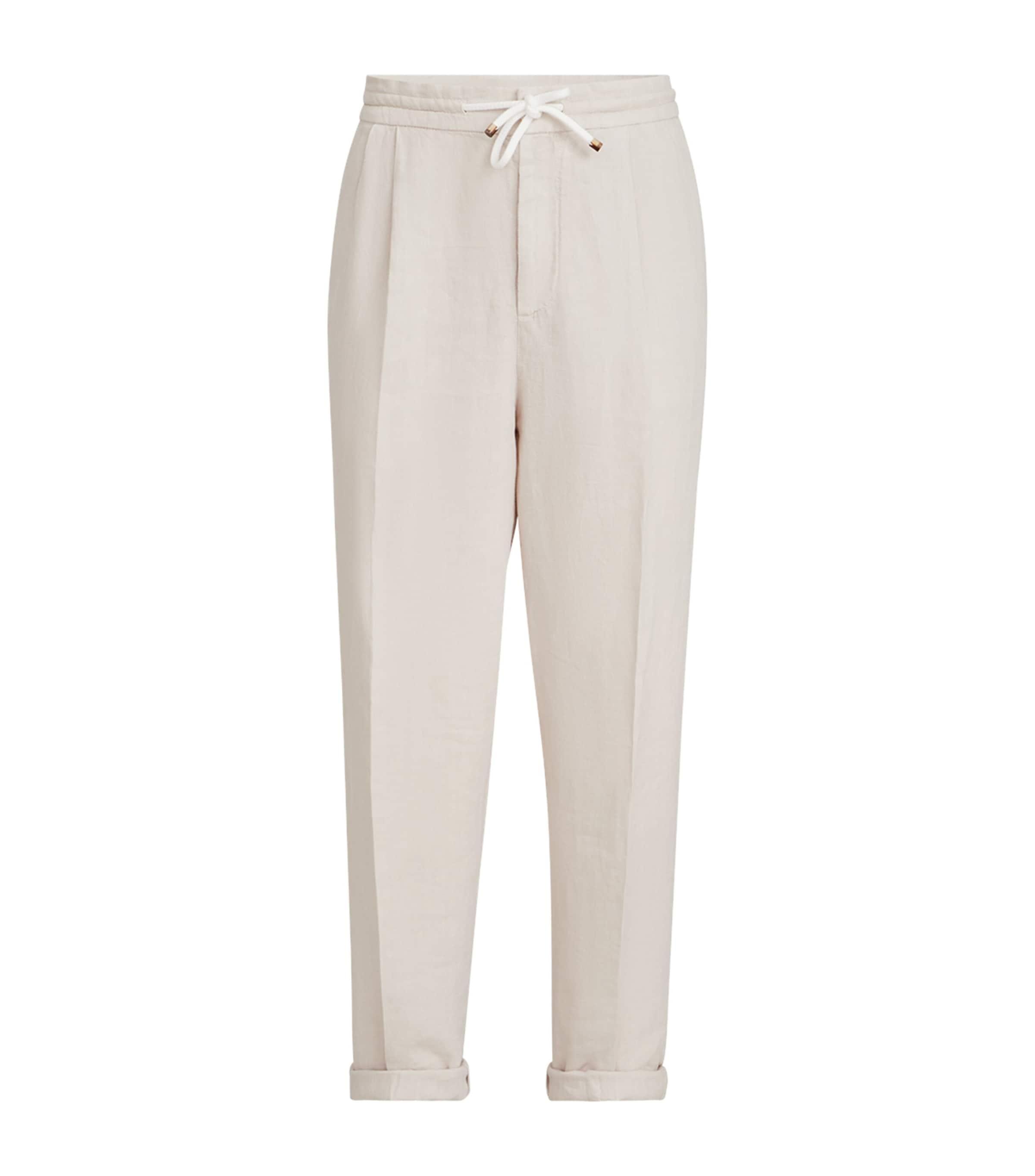 Brunello Cucinelli Linen Gabardine Drawstring Trousers by BRUNELLO CUCINELLI