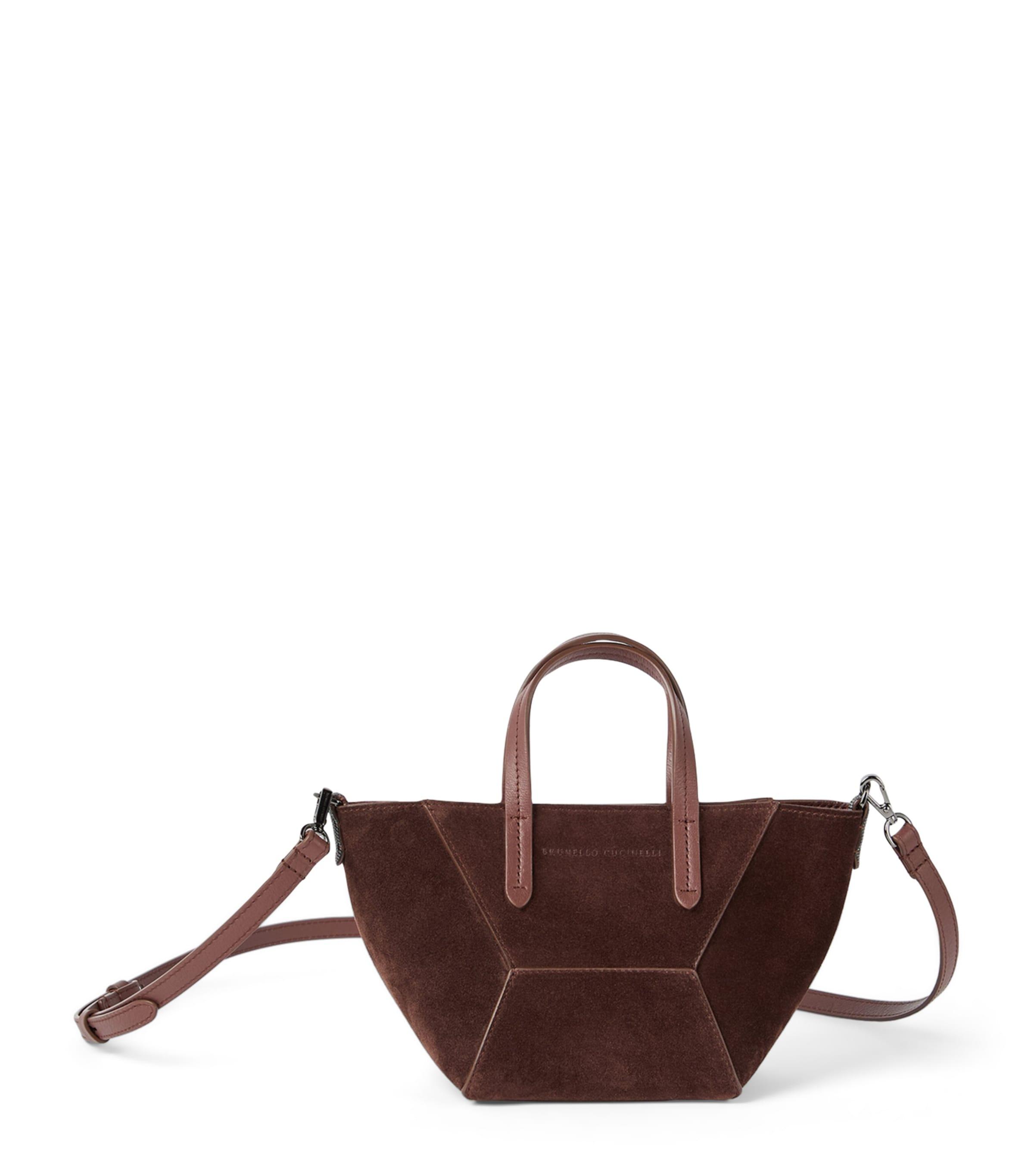 Brunello Cucinelli Mini Suede BC Duo Tote Bag by BRUNELLO CUCINELLI Brunello Cucinelli Mini Suede BC Duo Tote Bag by BRUNELLO CUCINELLI