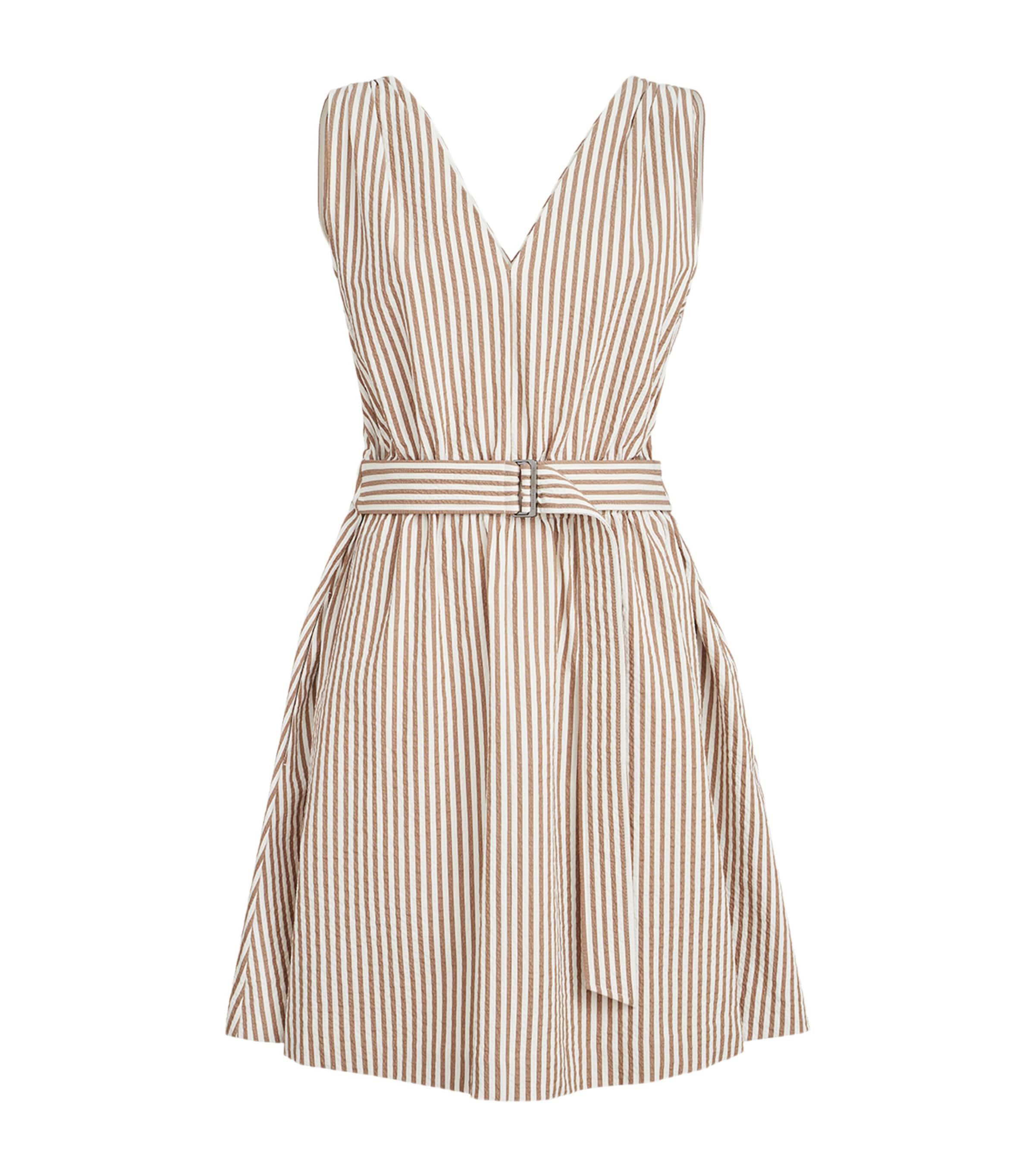 Brunello Cucinelli Seersucker Mini Dress by BRUNELLO CUCINELLI