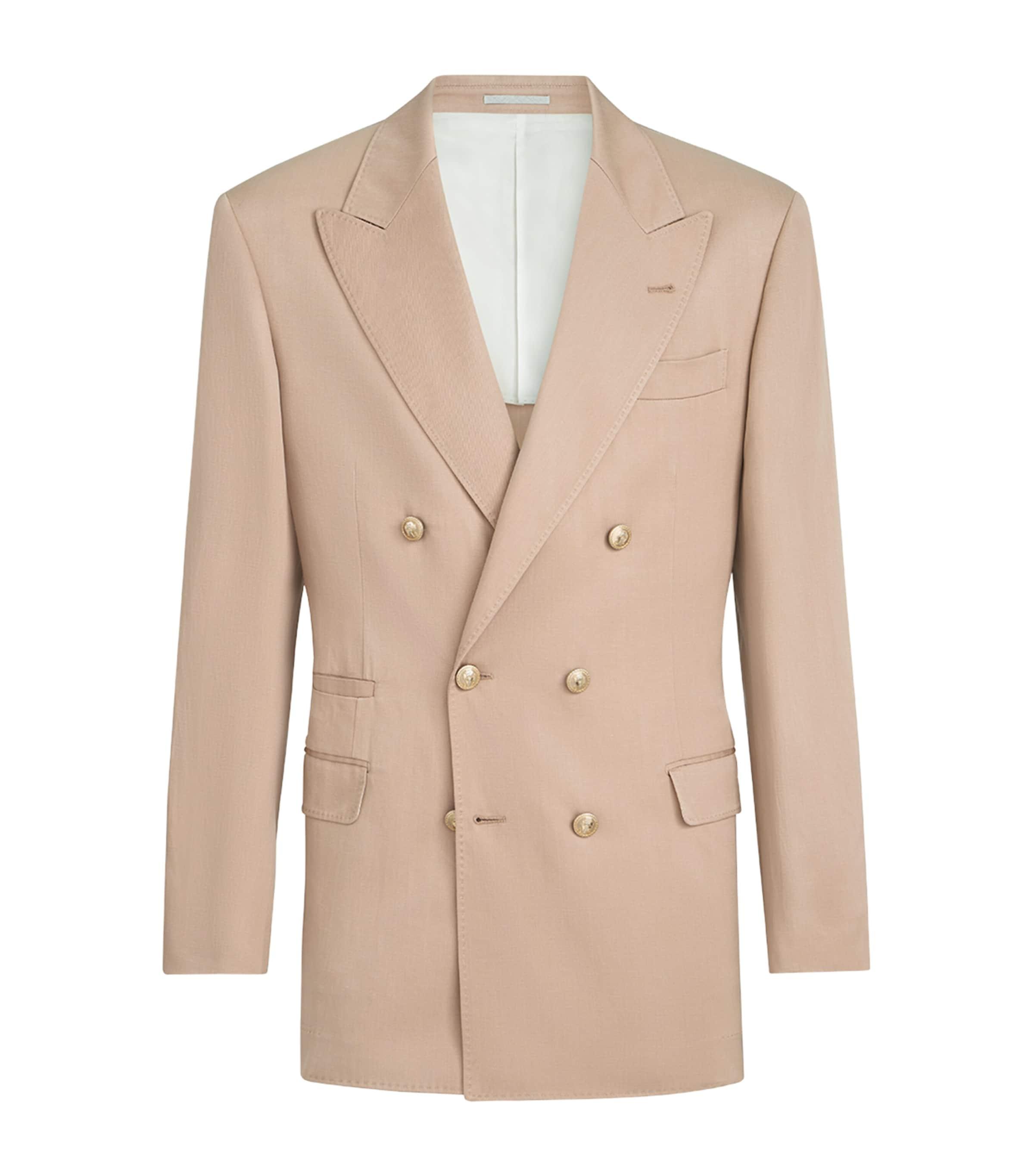 Brunello Cucinelli Silk Délavé and Linen Gabardine Deconstructed Blazer by BRUNELLO CUCINELLI